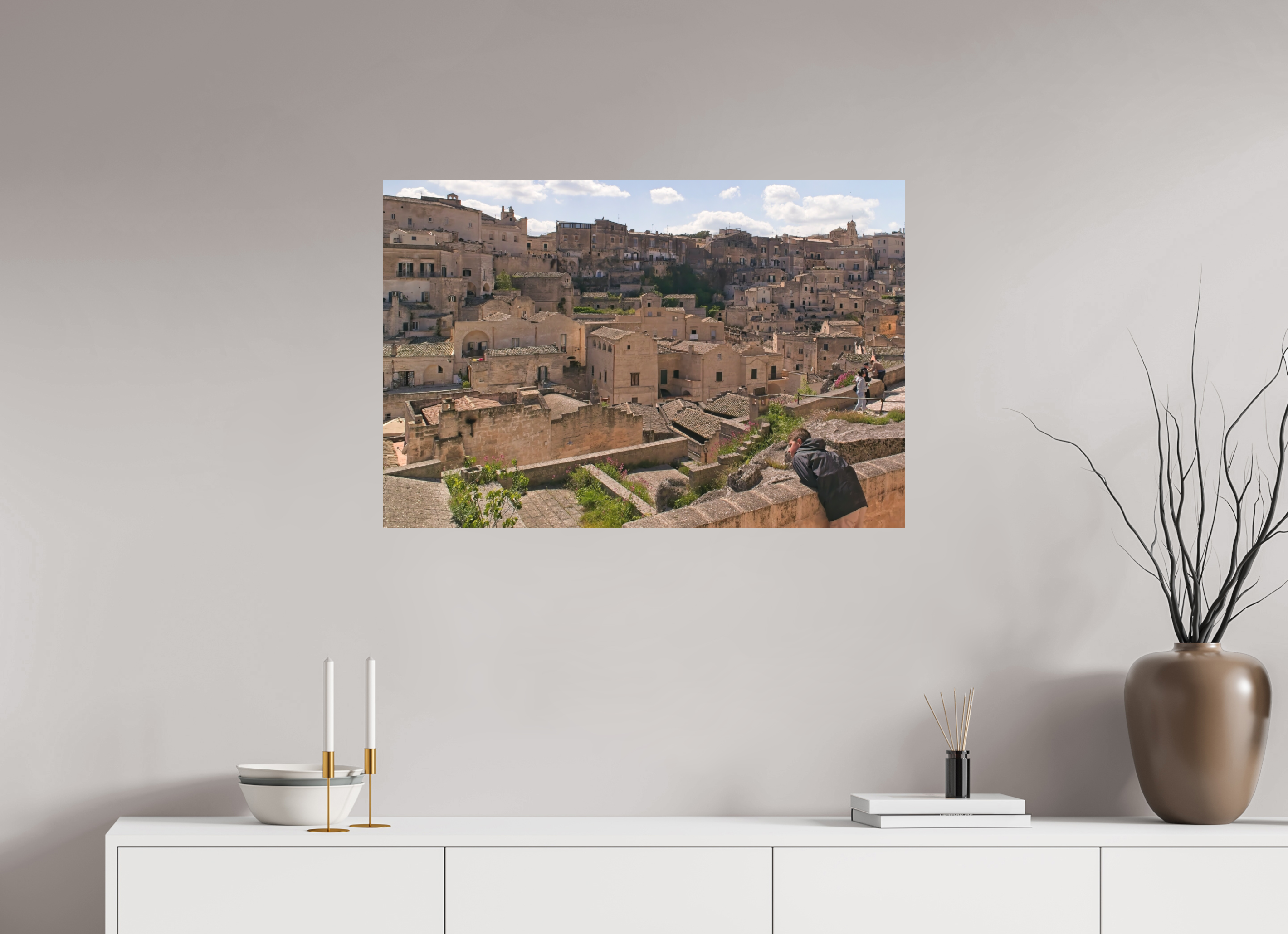 90 x 60 cm, Museum Giclée Print Looking Across Matera