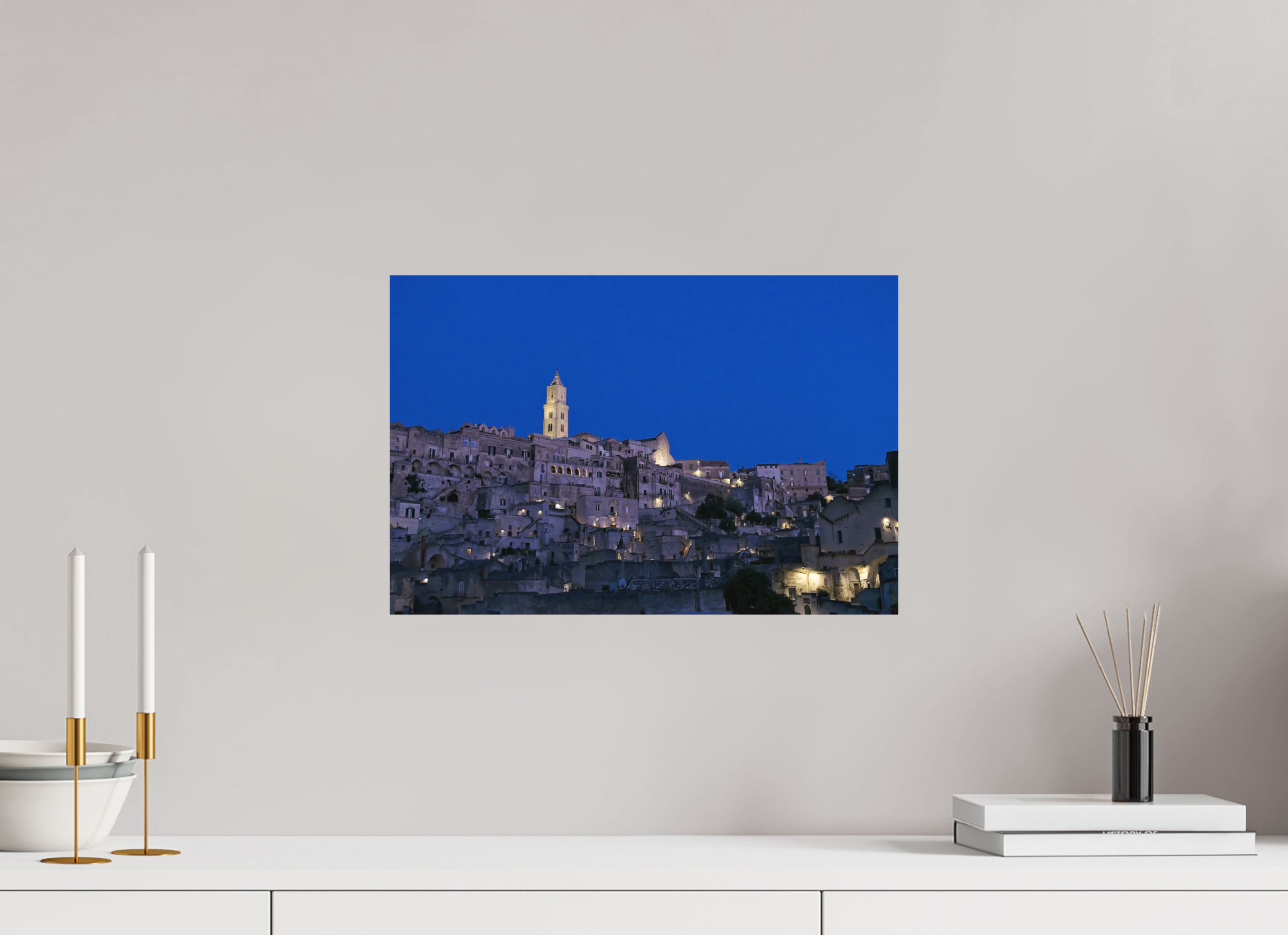 45 x 30 cm, Museum Giclée Print Blue Hour, Matera