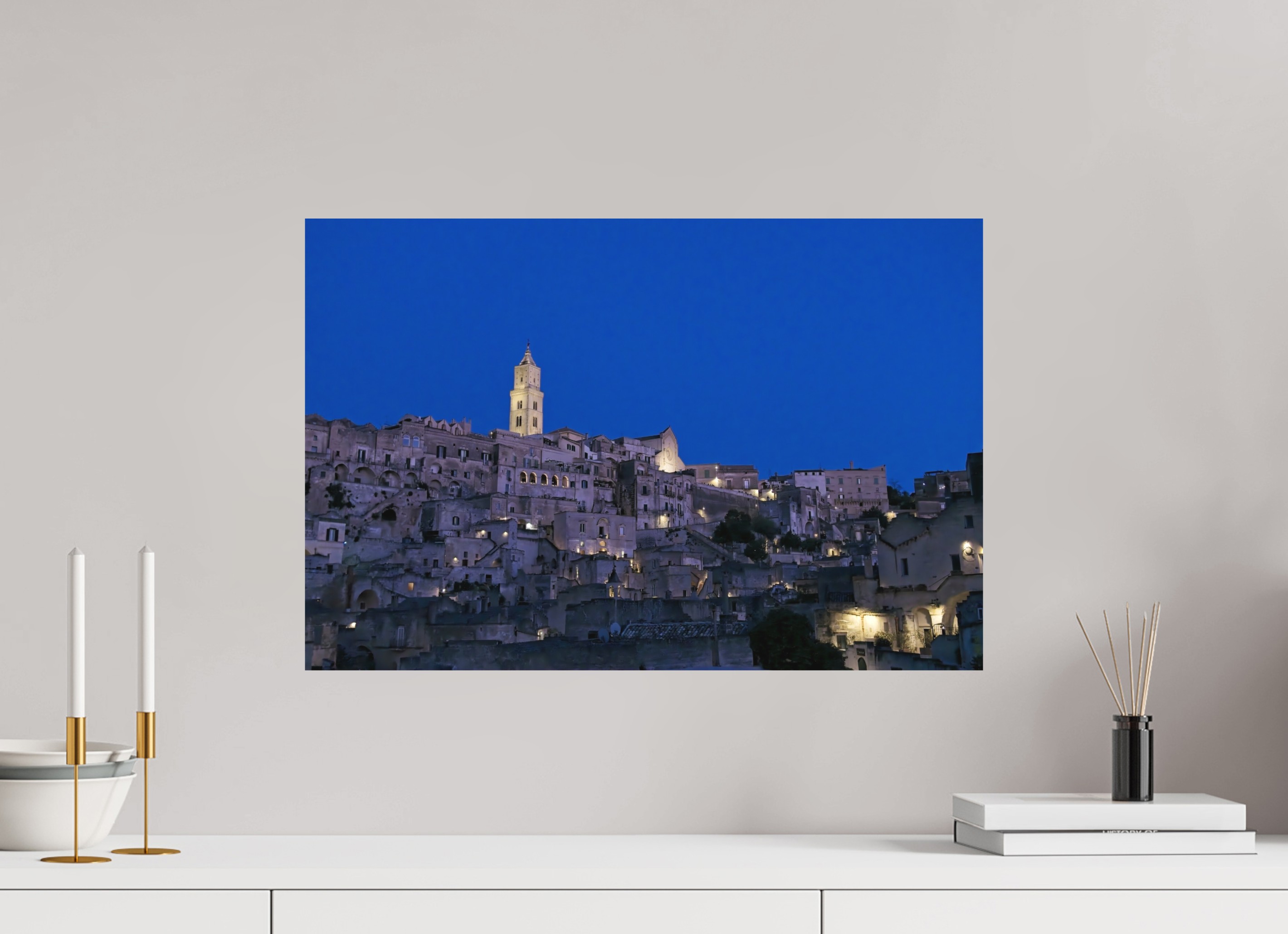 60 x 40 cm, Museum Giclée Print Blue Hour, Matera