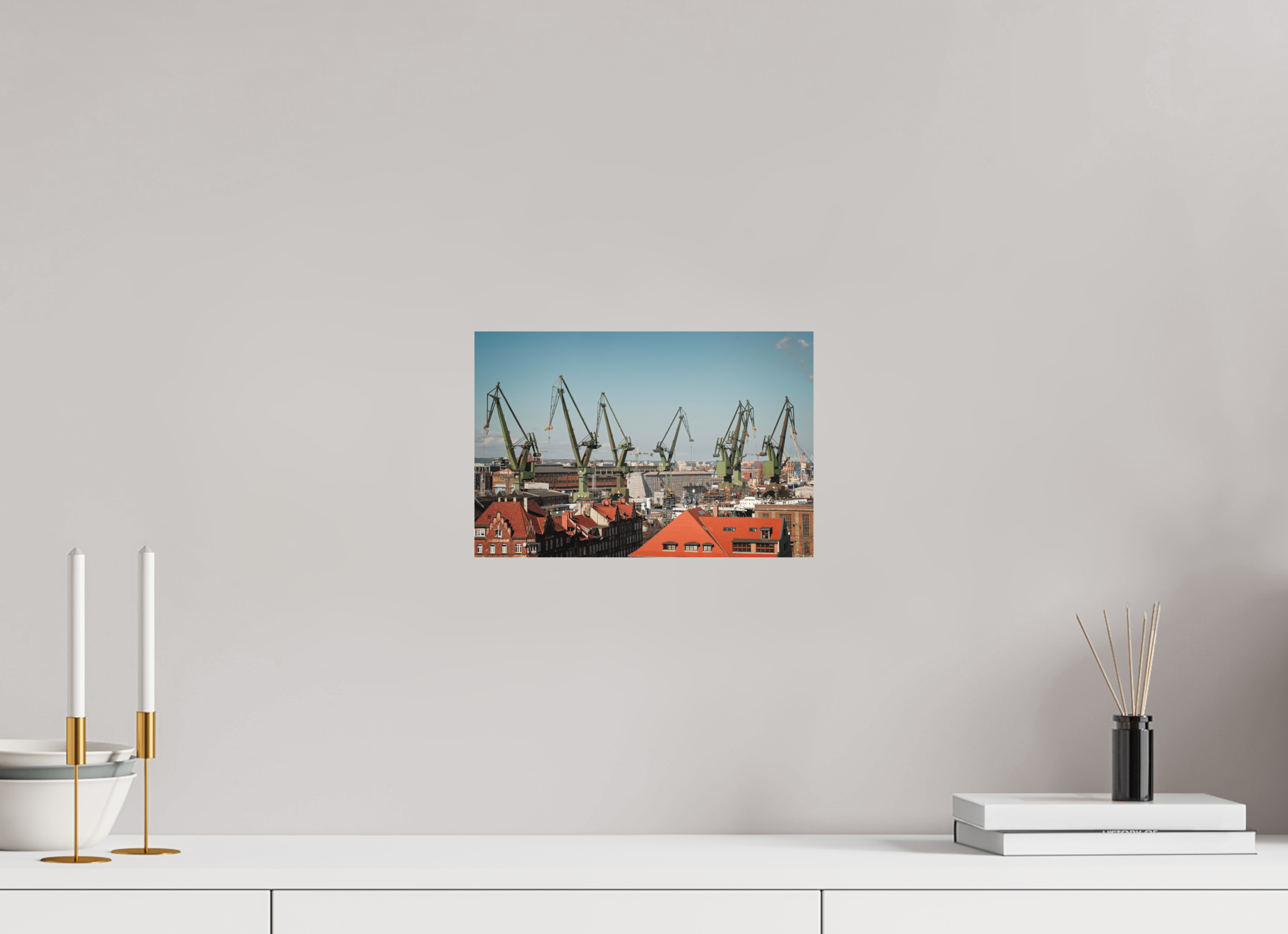 30 x 20 cm, Museum Giclée Print Gdańsk Cranes