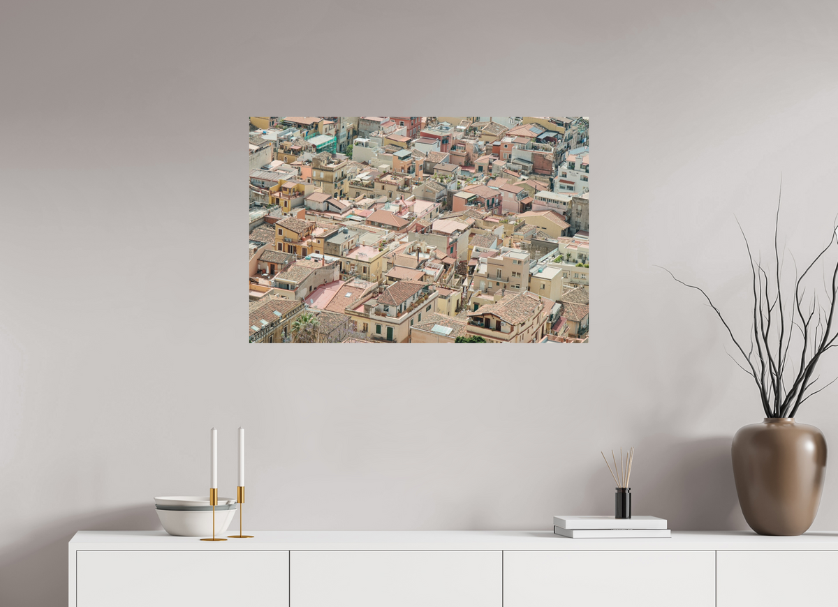 90 x 60 cm, Museum Giclée Print Taormina Rooftops